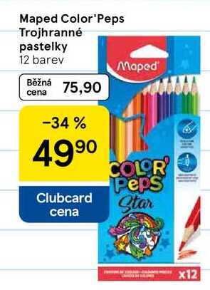 Maped Color'Peps Trojhranné pastelky, 12 barev 