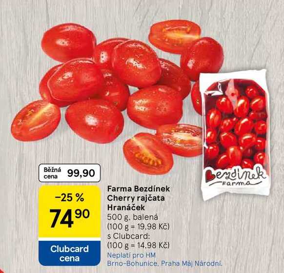 Farma Bezdínek Cherry rajčata Hranáček, 500 g 