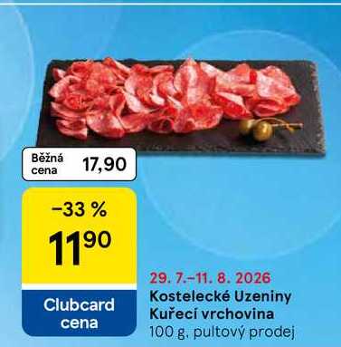 Kostelecké Uzeniny Kuřecí vrchovina, 100 g