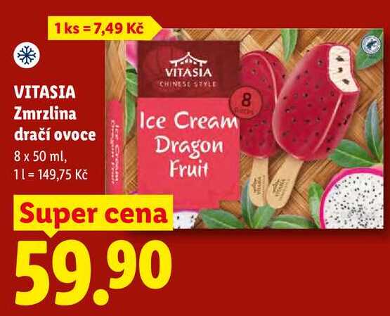 VITASIA Zmrzlina dračí ovoce, 8x 50 ml