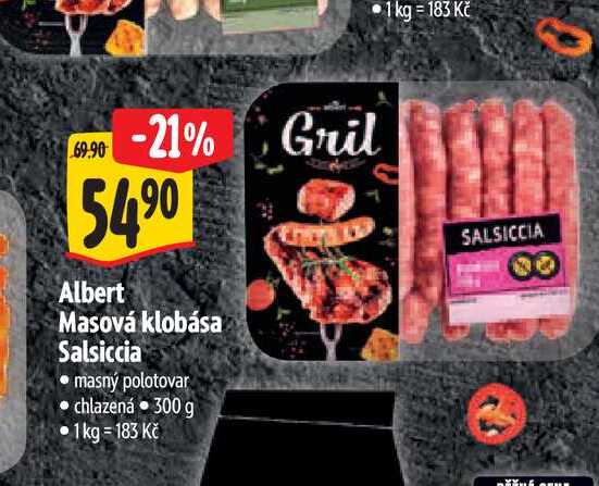 Albert Masová klobása Salsiccia 300 g