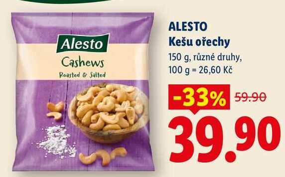 ALESTO Kešu ořechy, 150 g