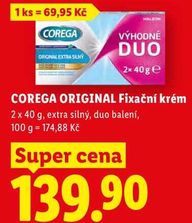 COREGA ORIGINAL Fixační krém, 2x 40 g
