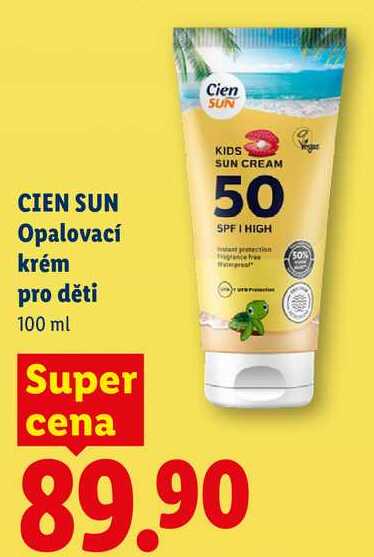 CIEN SUN Opalovací krém pro děti, 100 ml 