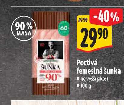   Poctivá řemeslná šunka  100 g 
