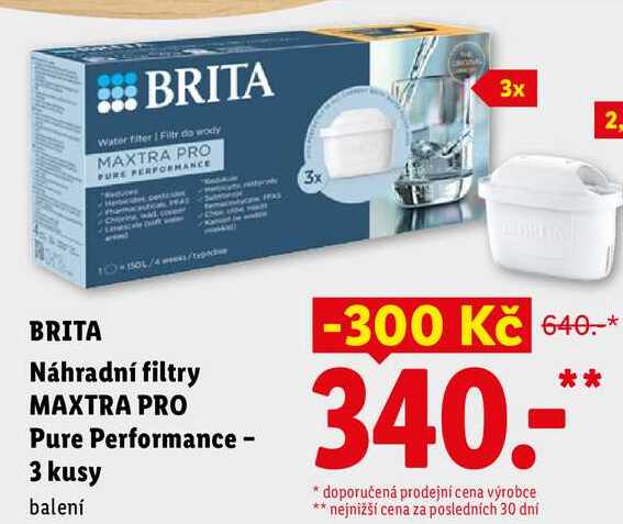 BRITA Náhradní filtry MAXTRA PRO Pure Performance - 3 kusy