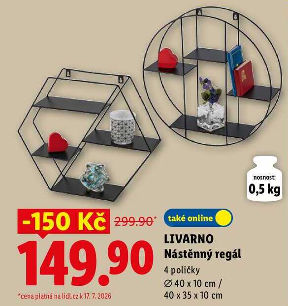 LIVARNO Nástěnný regál 