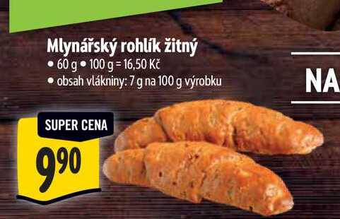 Mlynářský rohlík žitný 60 g