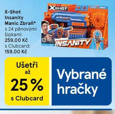 X-Shot Insanity Manic Zbraň, s 24 pěnovými šipkami