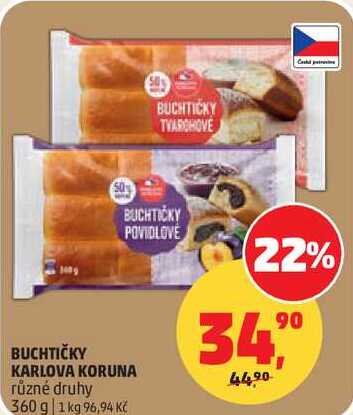 BUCHTIČKY KARLOVA KORUNA různé druhy, 360 g 