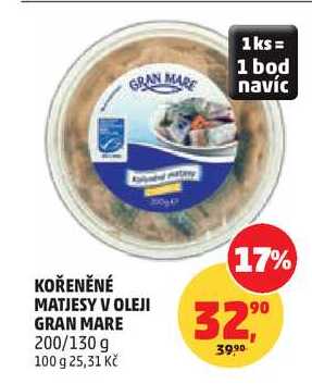 KOŘENĚNÉ MATJESY V OLEJI GRAN MARE, 200/130 g 