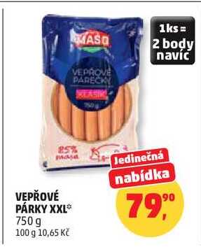VEPŘOVÉ PÁRKY XXL, 750 g 