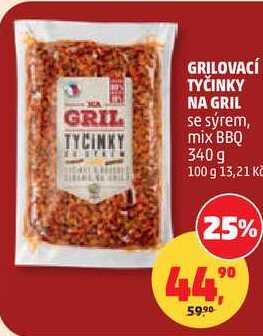 GRILOVACÍ TYČINKY NA GRIL se sýrem, 340 g  