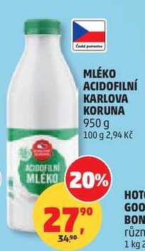 MLÉKO ACIDOFILNÍ KARLOVA KORUNA, 950 g 