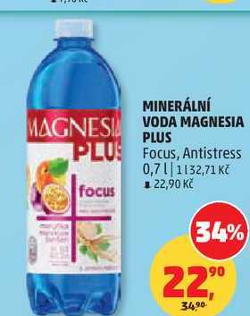 MINERÁLNÍ VODA MAGNESIA PLUS Focus, 0,7 l  
