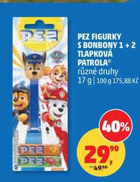PEZ FIGURKY S BONBONY 1+2 TLAPKOVÁ PATROLA různé druhy, 17 g  