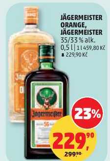 JÄGERMEISTER 35/33% alk., 0,5 l  