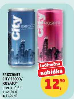 FRIZZANTE CITY SECCO/ ROSATO plech, 0,2 l