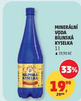 MINERÁLNÍ VODA BÍLINSKÁ KYSELKA, 1 l 