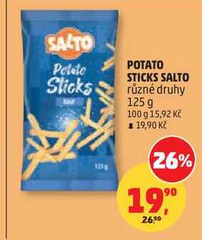 POTATO STICKS SALTO různé druhy, 125 g  