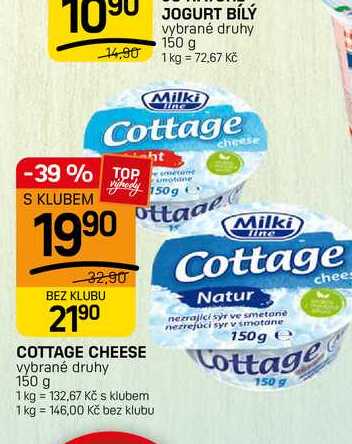 COTTAGE CHEESE vybrané druhy 150 g