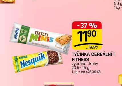 TYČINKA CEREÁLNÍ | FITNESS vybrané druhy 23,5-25 g 