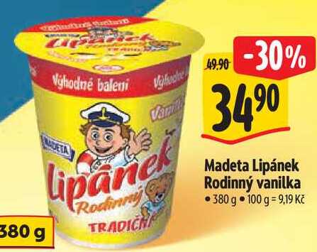 Madeta Lipánek Rodinný vanilka, 380 g
