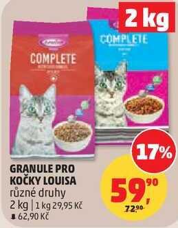 GRANULE PRO KOČKY LOUISA různé druhy, 2 kg