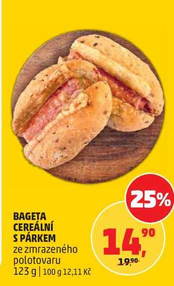 BAGETA CEREÁLNÍ S PÁRKEM, 123 g