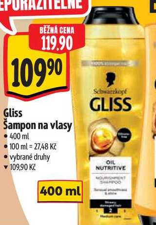 Gliss Šampon na vlasy, 400 ml