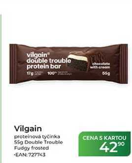 Vilgain proteinová tyčinka 55g Double Trouble Fudgy frosted 