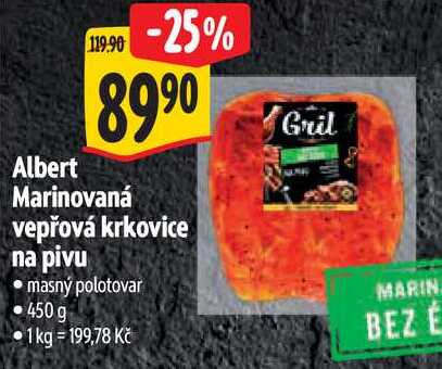 Albert Marinovaná vepřová krkovice na pivu, 450 g