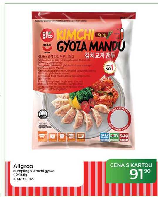 Allgroo dumplings kimchi gyoza 40x13,5g