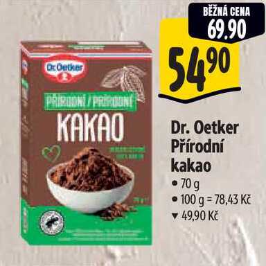 Dr. Oetker Přírodní kakao, 70 g