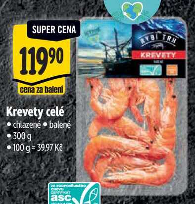 Krevety celé, 300 g
