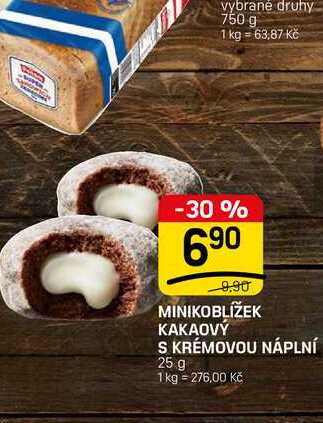MINIKOBLÍŽEK KAKAOVÝ S KRÉMOVOU NÁPLNÍ 25 g