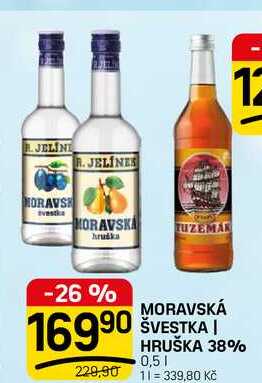 MORAVSKÁ ŠVESTKA | HRUŠKA 38% 0,5l
