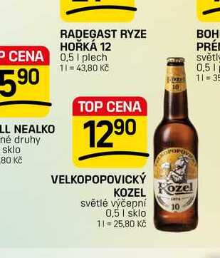 VELKOPOPOVICKÝ KOZEL Kozel světlé výčepní 0,5l