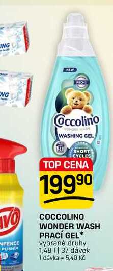 COCCOLINO WONDER WASH PRACÍ GEL* vybrané druhy 1,48 | | 37 dávek 