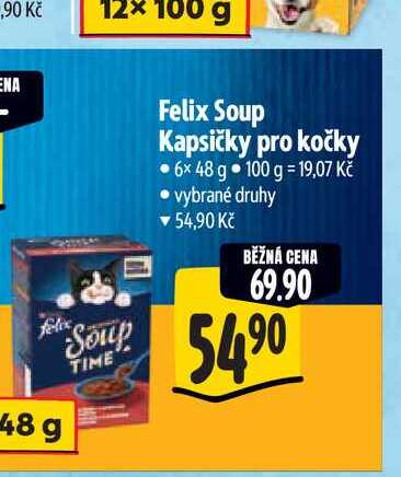  Felix Soup Kapsičky pro kočky 6x48 g  