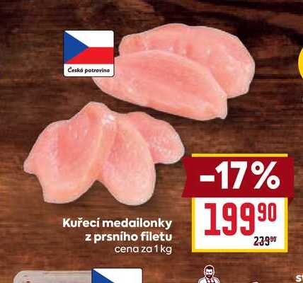 Kuřecí medailonky z prsního filetu cena za 1 kg 
