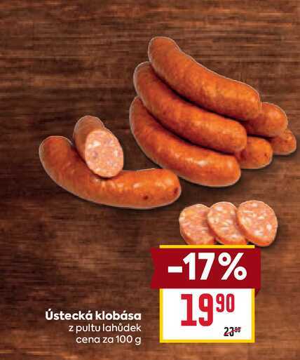 Ústecká klobása z pultu lahůdek cena za 100 g 