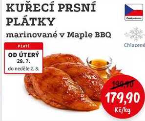 KUŘECÍ PRSNÍ PLÁTKY marinované v Maple BBQ 1kg 