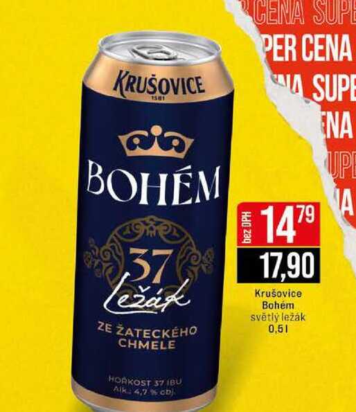 Krušovice Bohém světlý ležák 0,5l