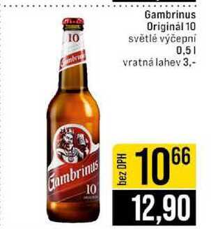 Gambrinus Originál 10 světlé výčepní 0,5l