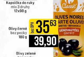 Olivy černé bez pecky 180 g 