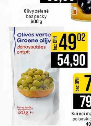 Olivy zelené bez pecky 600 g 