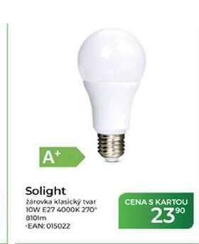 A+ Solight žárovka klasický tvar 10W E27 4000K 270° 810lm  