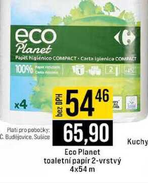 Eco Planet toaletní papír 2-vrstvý 4x54 m 