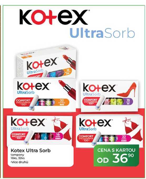 Kotex Ultra Sorb tampony 16ks, 32ks  